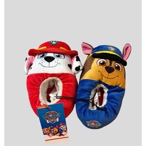 PAW Patrol Toddler Slippers Marshall & Chase Plush Non Slip Shoes Size 5–6 NWT